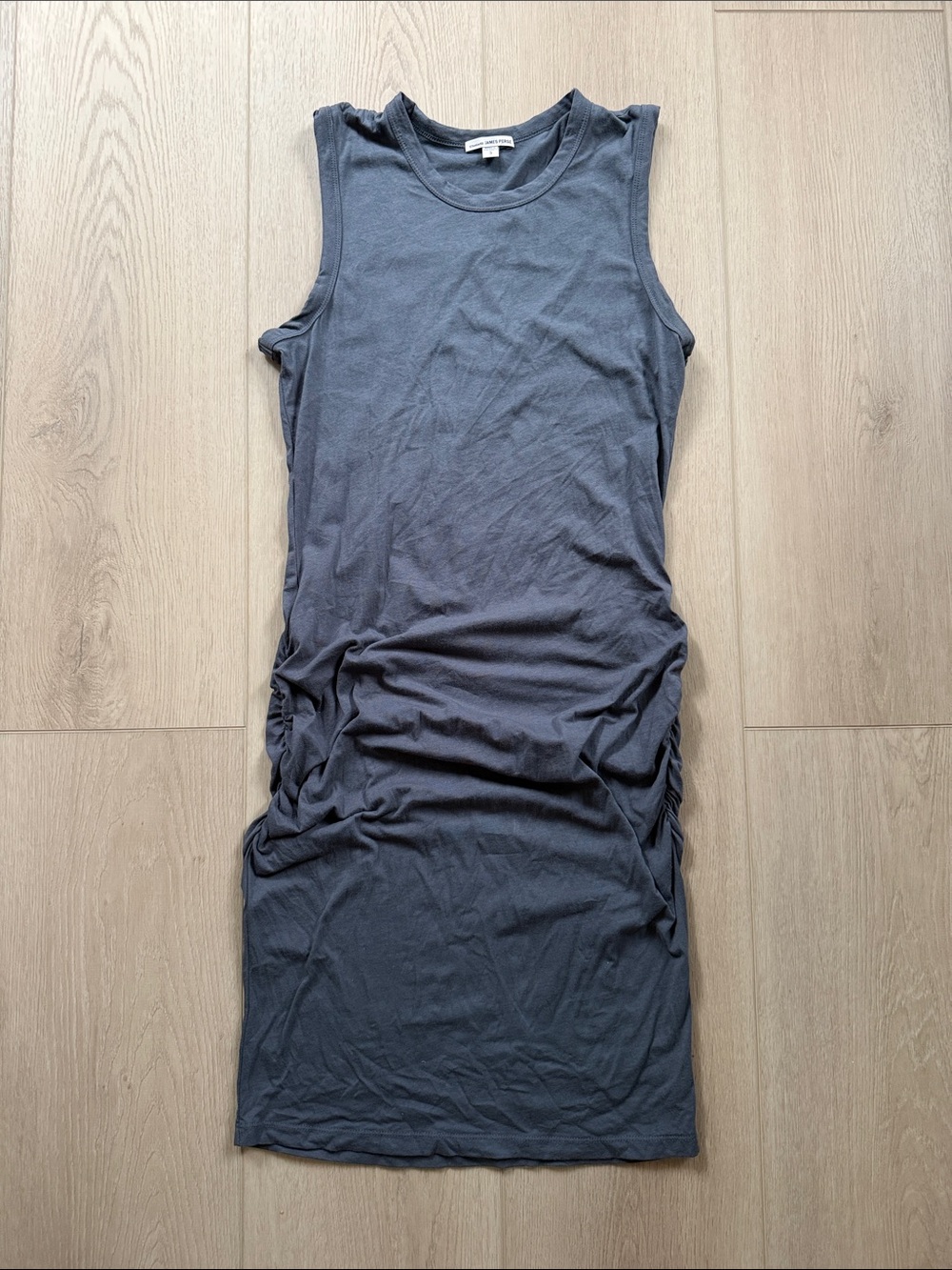 James Perse Sleeveless Ruched cotton blend Tank Dress